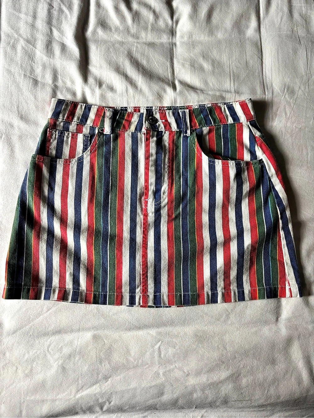 Forever 21 Striped Mini Skirt Multicolor Size Large
